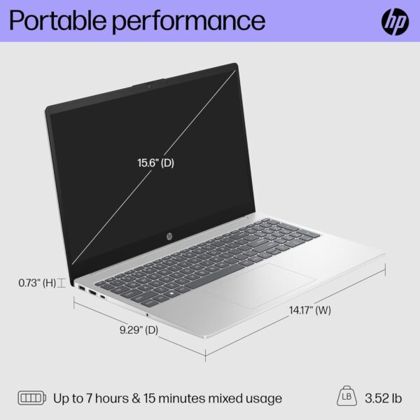 HP 15.6" Laptop 15-fd0012nr with Crucial P3+ 1TB NVME SSD, i5-1334U CPU, 32GB RAM, Windows 11 PRO and Microsoft Office 2021 Computer Only SN 5CD4422GKG REFURBISHED - Image 3