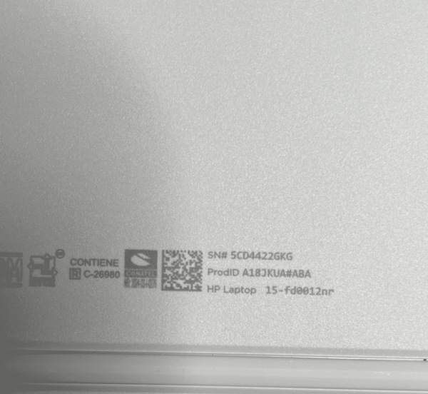 HP Laptop 15-fd0012nr sn 5CD4422GKG