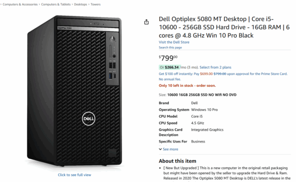 Dell Optiplex 5080 Mini Tower with Crucial P3+ 1TB SSD, i7-10700 CPU, 32GB RAM, Windows 11 PRO and Microsoft Office 2021 Computer Only ST 4HQXH63 REFURBISHED - Image 7